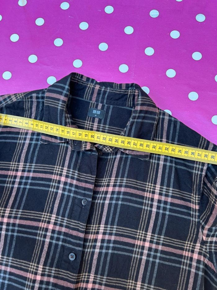 Chemise femme manches longues coton uniqlo taille xs noir et marron - photo numéro 8