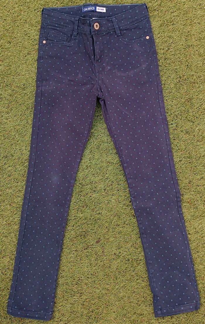 Pantalon marine à pois