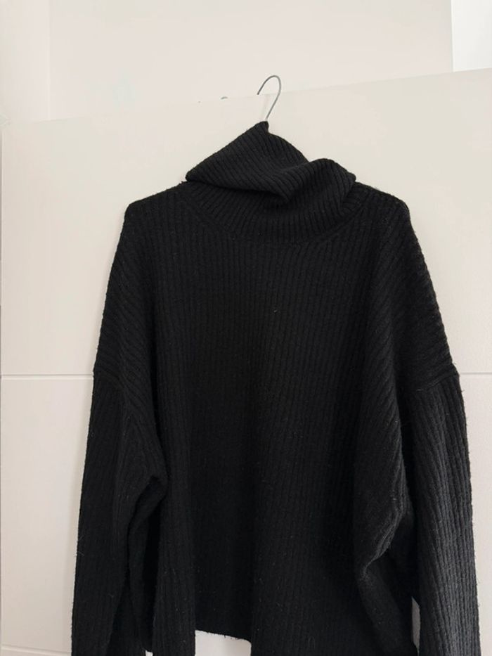 Pull sweat col noir hm Sweat sweat-shirt manches pull haut t-shirt loose oversize pullover felpa - photo numéro 2