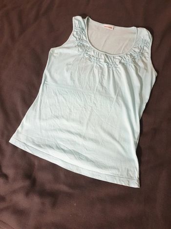 Débardeur femme bleu turquoise taille L