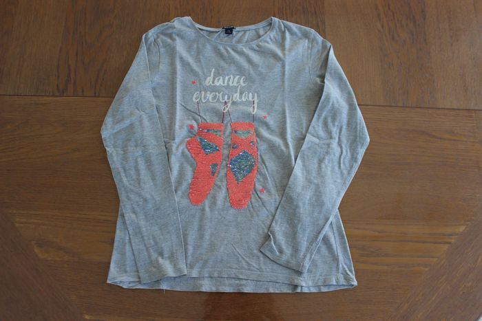 T-shirt sequins manches longues fille 12 ans - photo numéro 1