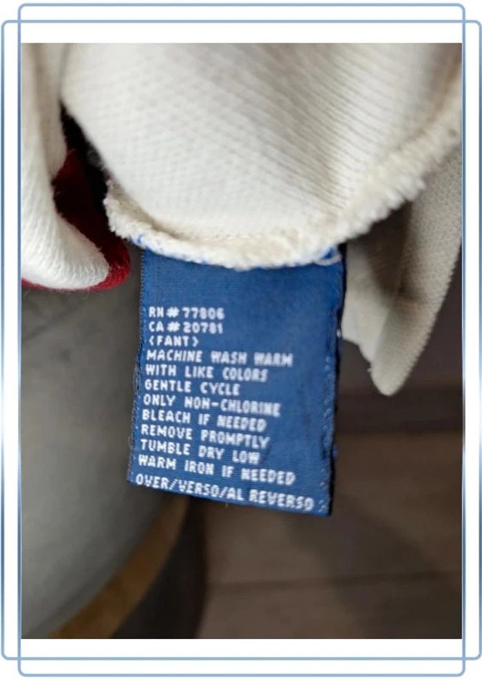 Polo tommy hilfiger blanc et rouge manche courte 100% coton - taille L brodé (35) - photo numéro 9