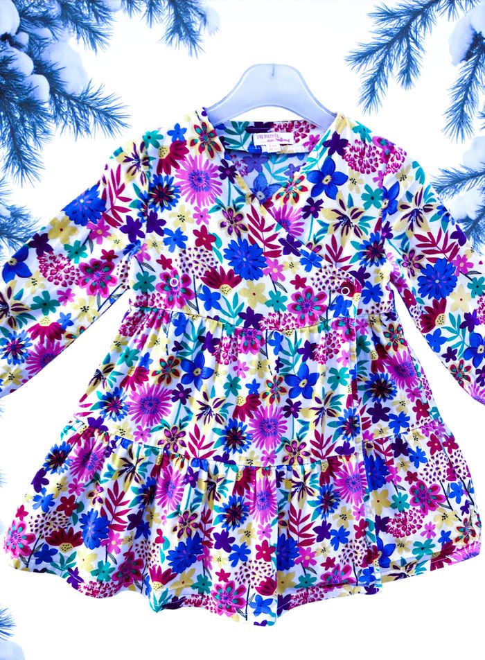 DPAM - ENSEMBLE 2P FILLE - ROBE & BOLÉRO RÉVERSIBLE MOTIF FLEURS & VOLANT 3A - photo numéro 8