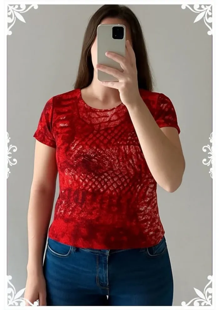 T-shirt rouge carbone taille L