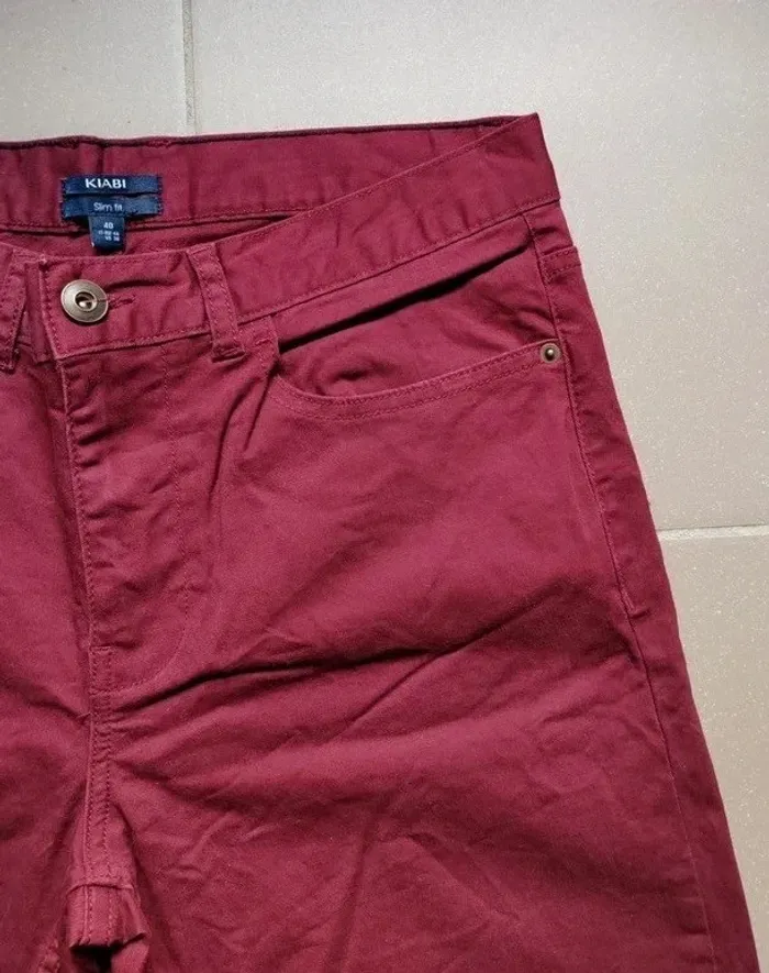 Pantalon jean couleur bordeaux - Taille 40 Kiabi - photo numéro 5