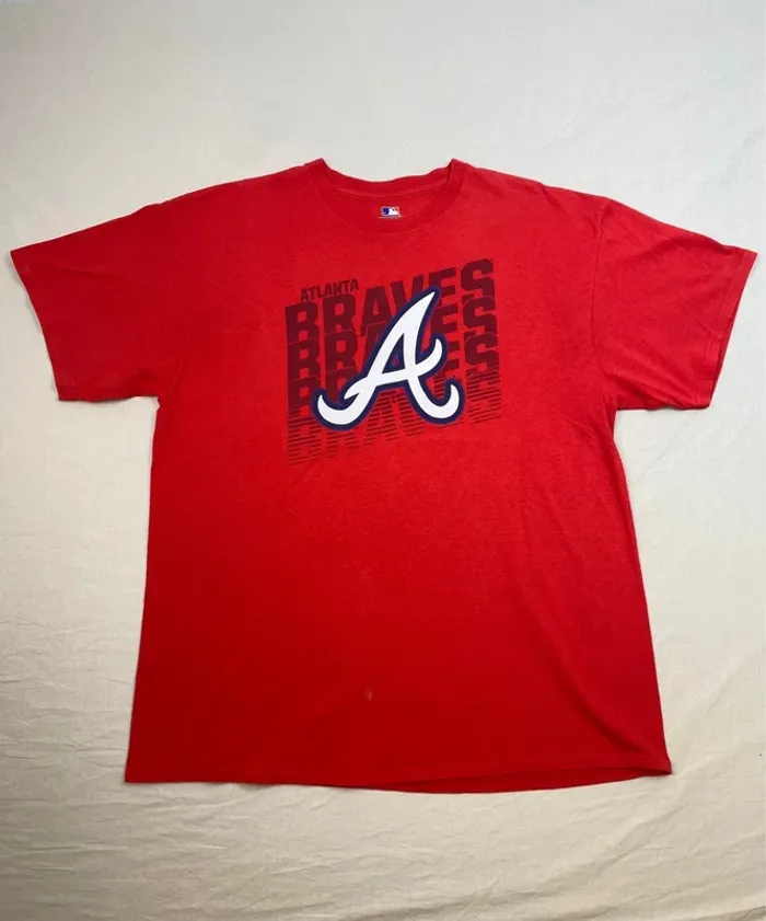 T-shirt Atlanta Braves MLB rouge – Taille XL – Officiel Genuine Merchandise