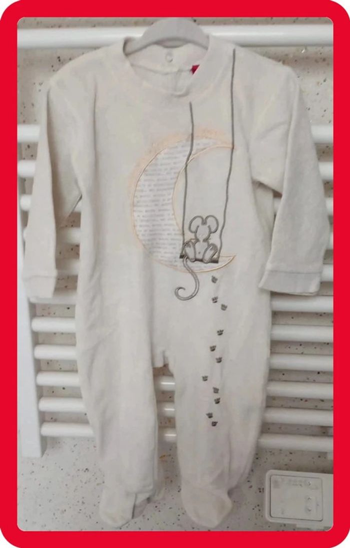 Pyjama jaune clair motif souris Babygro Taille 12 mois - photo numéro 2