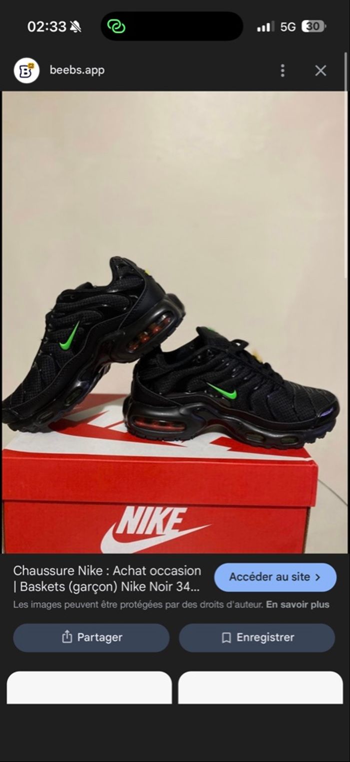 Nike tn enfants noir vert 33 - photo numéro 2