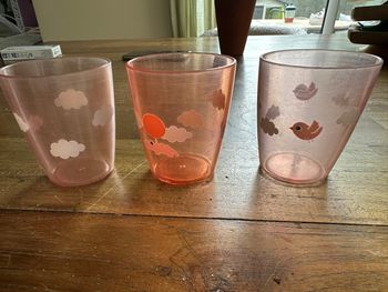 - 3 verres done by deer rose / orange  - bon état 
