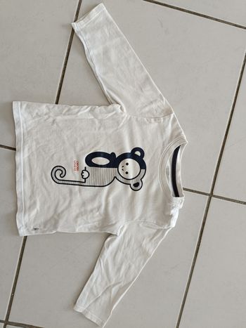 haut manches longues blanc garçon 18 mois obaibi