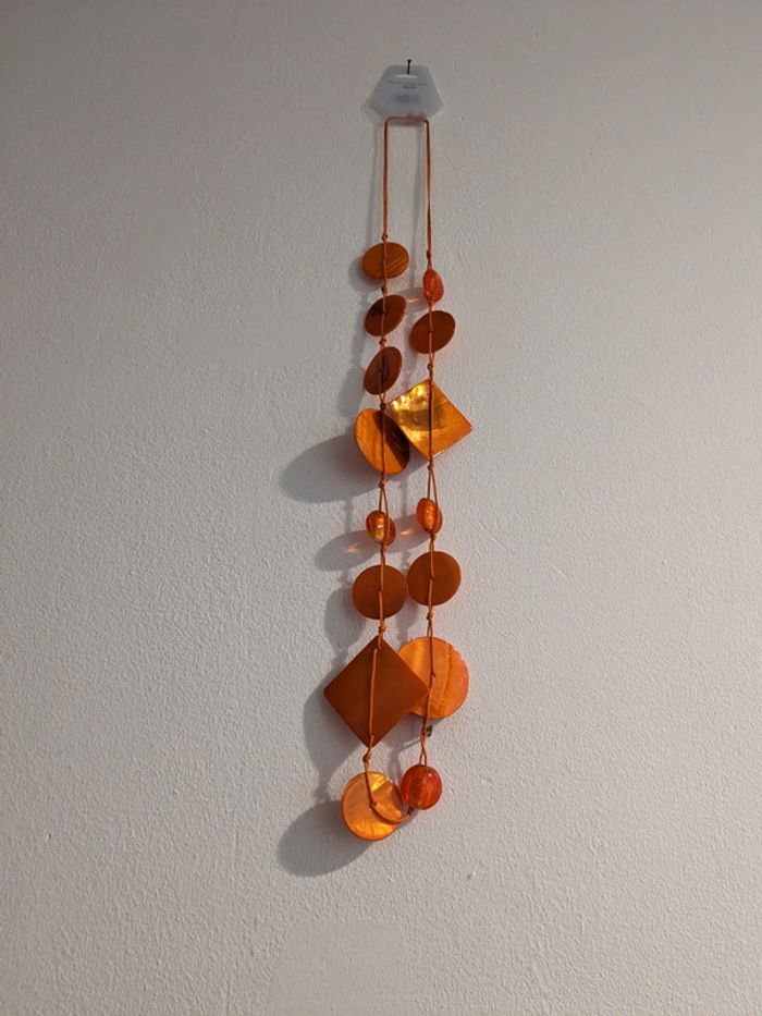 Collier sautoir Orange nacre