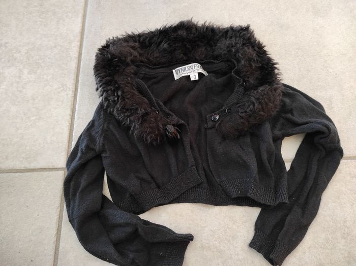 Cardigan vinyl fraise 3 ans