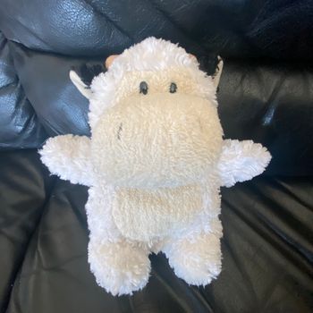 Doudou peluche vache beige blanche et noir gund 23cm