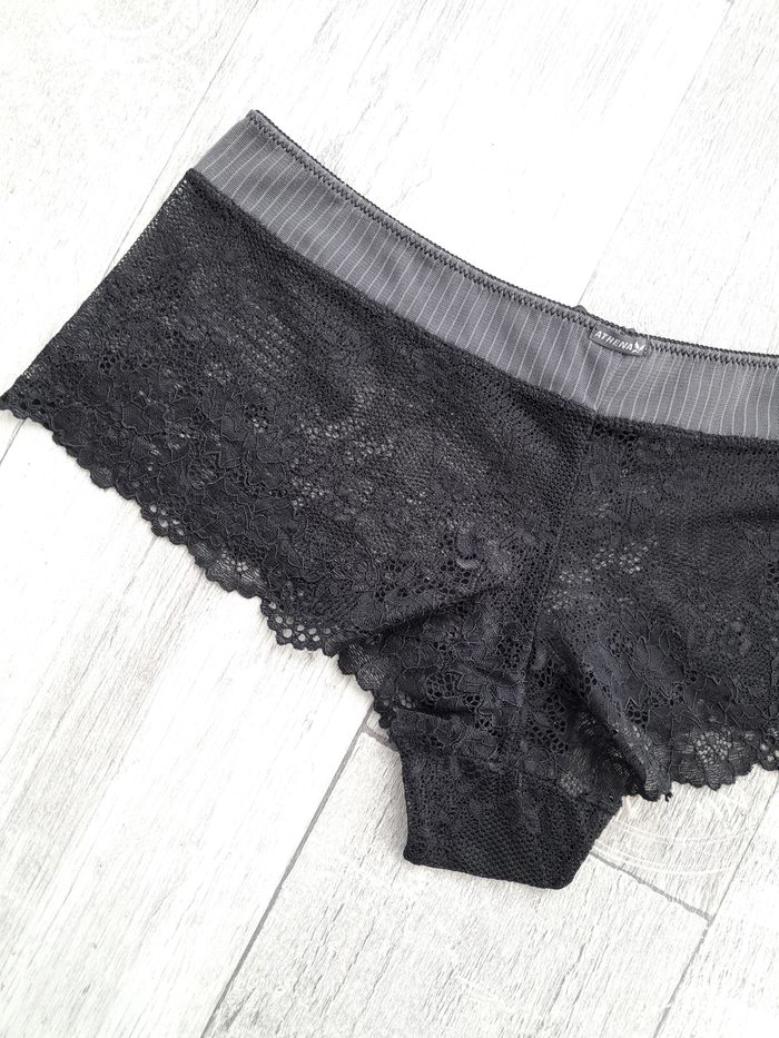 Shorty dentelle noir et gris anthracite - Athéna - photo numéro 4