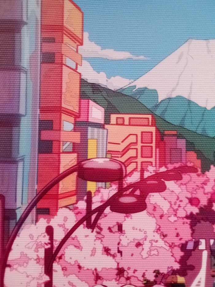 AFFICHE POSTER TOILE INFÉRIEURE A4 JAPON MONT FUJI FLEURS DE CERISIER SAKURA - photo numéro 2