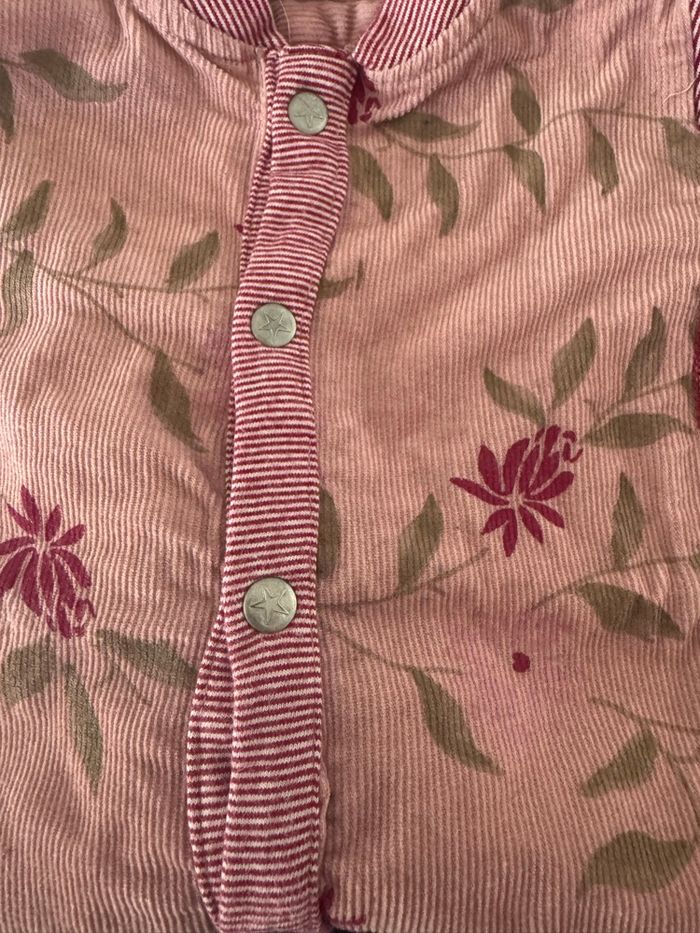 Combinaison rose velours côtelé coton bio - photo numéro 4