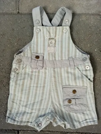 Salopette short rayée