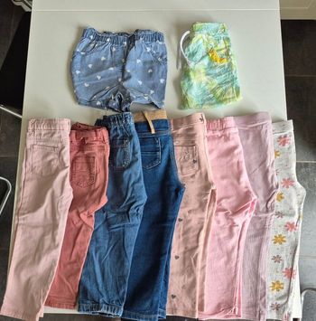Lot 10 pantalons/shorts - 86cm