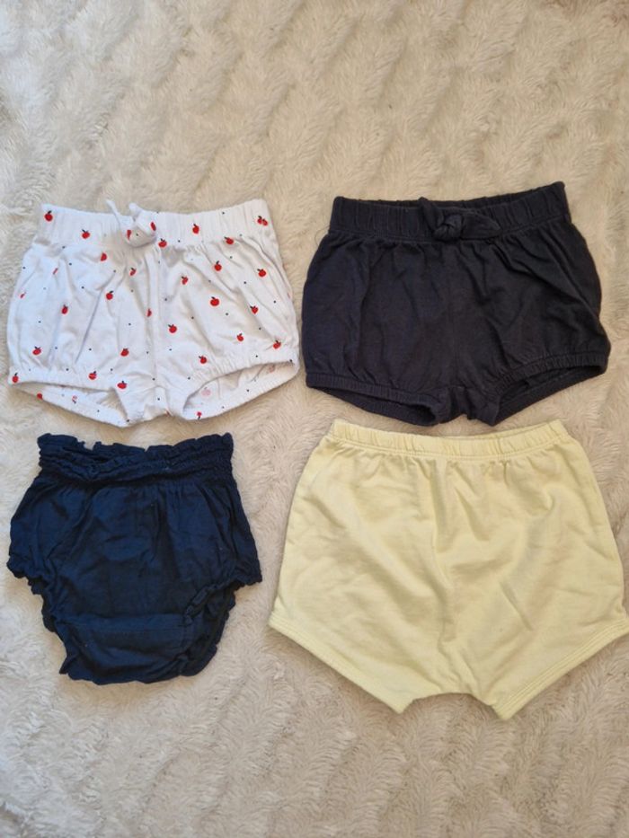 Lot 3 shorts + 1 culotte Kiabi 6 mois
