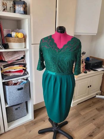 Robe verte dentelle cérémonie