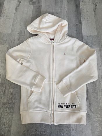 Sweat écru uni en coton Tommy Hilfiger