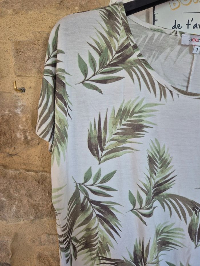 Joli Tee-shirt tropical avec nœud devant Scottage taille 40/42 - photo numéro 2