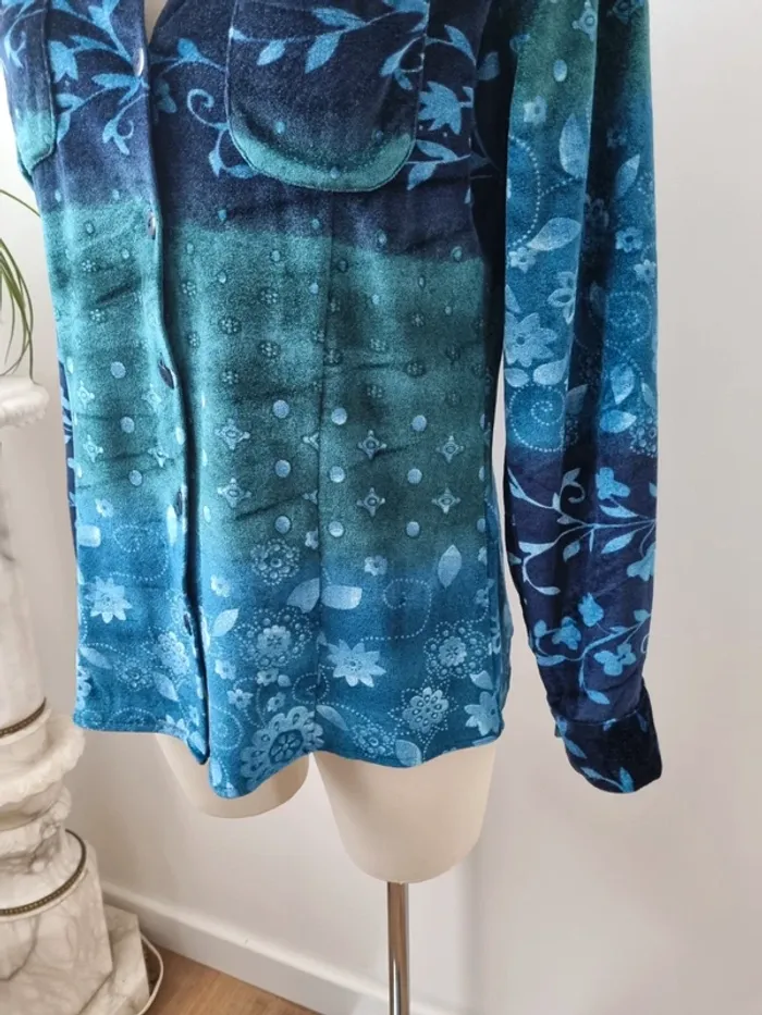 Chemise dégradé bleu vert Année '70 - photo numéro 8