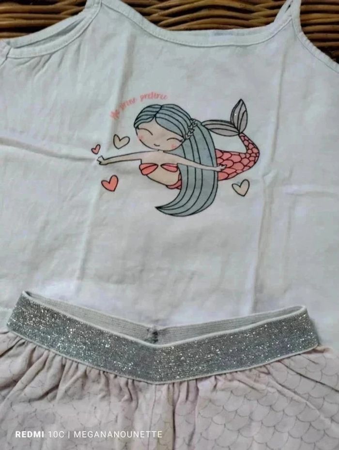 🌙 Pyjama fille 3 ans - Motif sirène - photo numéro 2