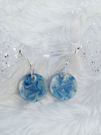 Boucles d'oreilles nuances de bleu 