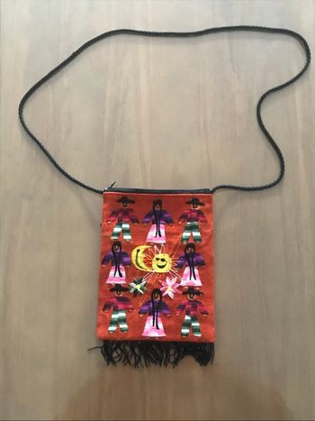 Petit sac rouge ethnique bandoulière