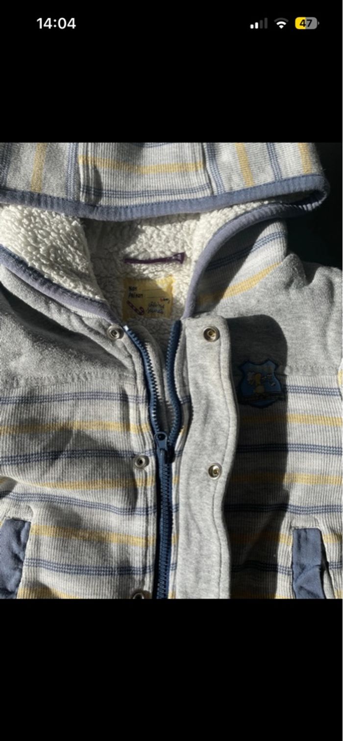 Veste Sergent Major à rayures sweat pull chaud 86cm 18/24mois - photo numéro 3