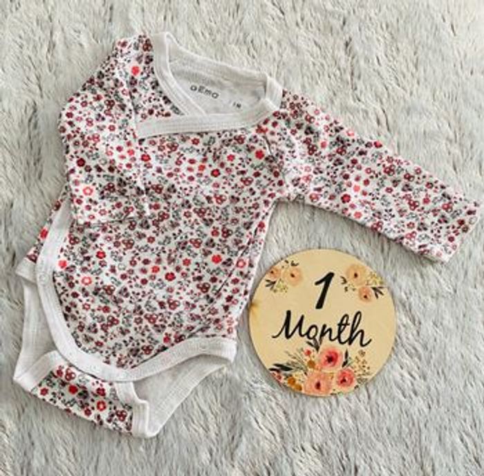 Body Croisé Bébé Manches Longues 1 Mois Gemo