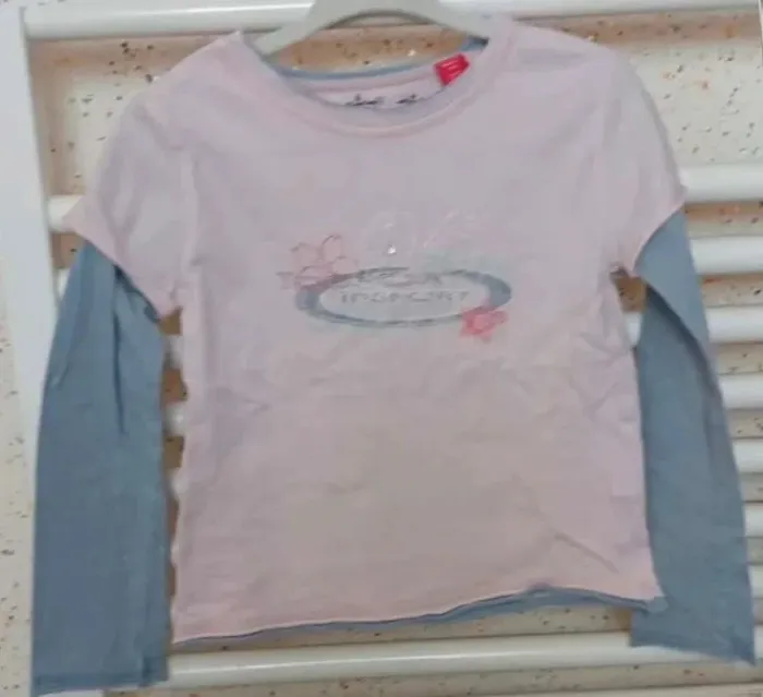 Tee shirt manche longue rose bleu clair Ïdsport Taille 5 ans - photo numéro 2