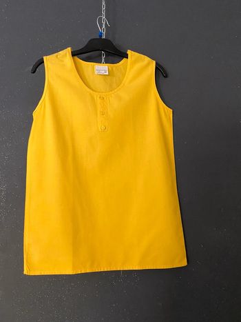 Top blouse vintage jaune tournesol 100% coton