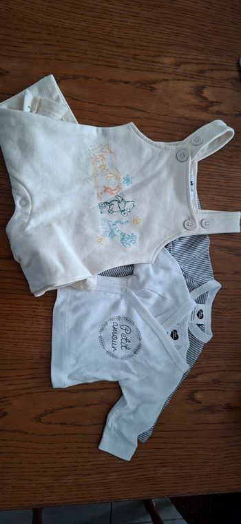 2 tee shirts et 1 salopette naissance