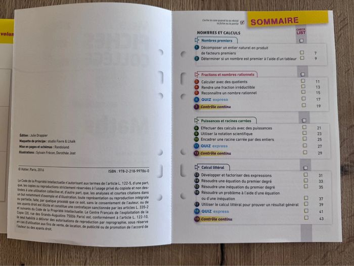 Mes fiches collège maths 3 eme brevet hatier   neuf - photo numéro 3