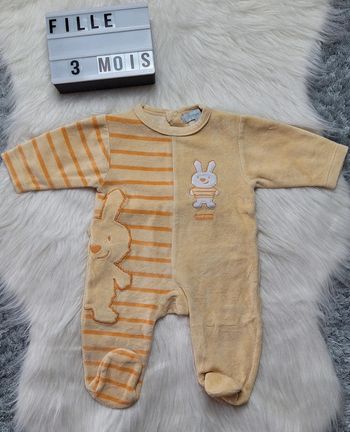 Pyjama velours fille 3 mois