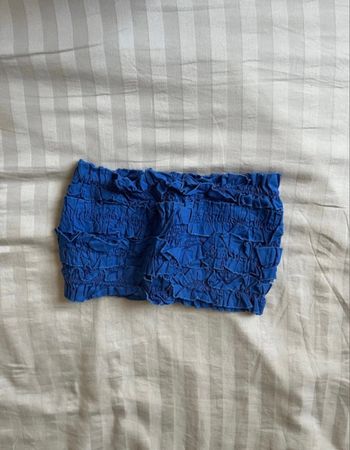 Top bandeau bleu taille unique