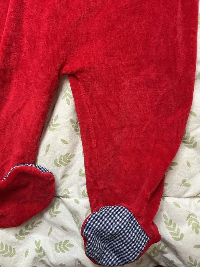pyjama grenouillère en velours rouge 23 mois chocolatine - photo numéro 6