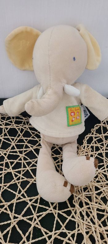 doudou éléphant " les loustics" 28 cm Moulin roty