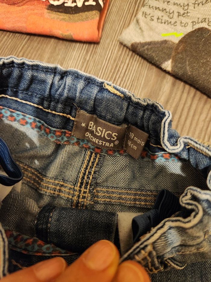 Ensemble bermuda en jean + 2 t-shirts Orchestra - photo numéro 5