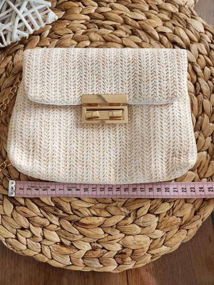 Sac/ pochette en paille tresée beige - photo numéro 10