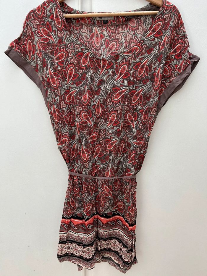 Robe d’été avec ceinture -woman taille 38 fleurs baroques