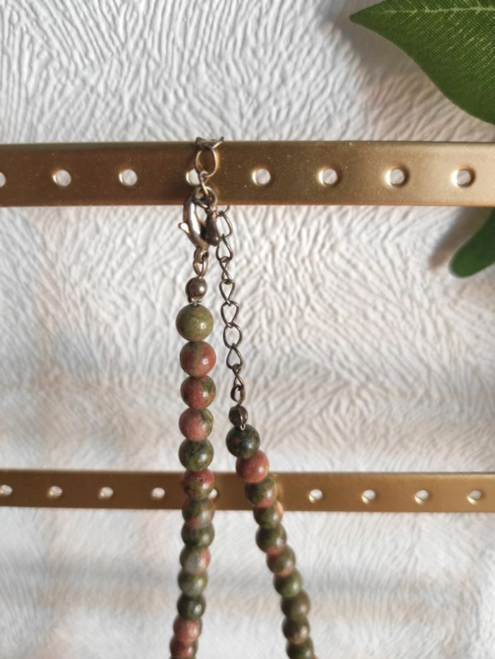 📿 Collier en perles naturelles – Unakite (unité ronde) - photo numéro 3