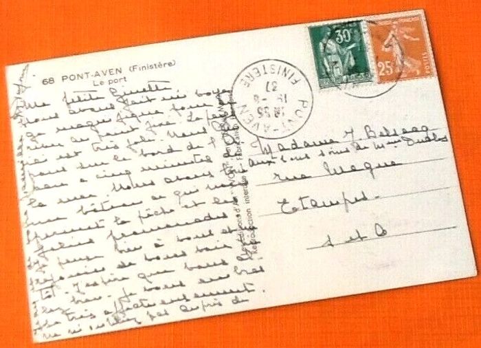 Carte postale ancienne Pont-Aven (Finistère) Le Port - photo numéro 2