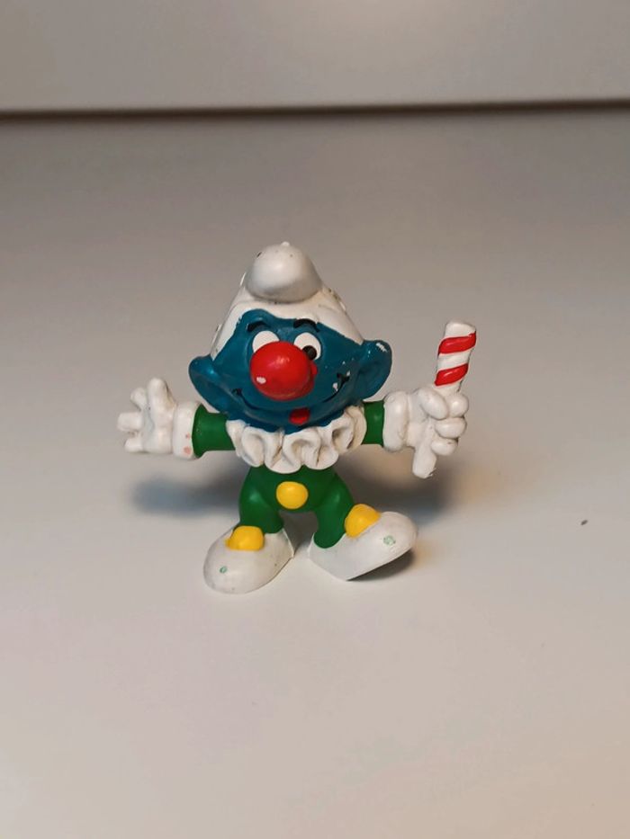 Figurine vintage Bully Schtroumpf clown peyo W.germany
