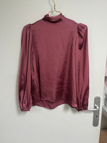 ZARA blouse satin rose bordeaux 