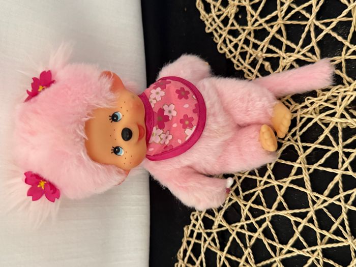 Monchhichi – Peluche Monchhichi Pinky Sakura Rose Fleurs cerisier - photo numéro 2