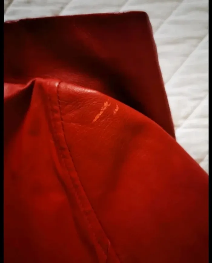 Veste cuire rouge redskins - photo numéro 6