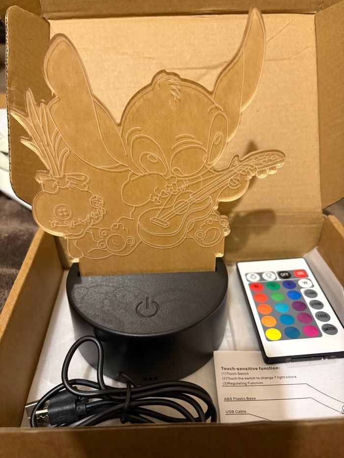 Veilleuse 3D Stitch qui change en 16 couleurs + télécommande ou interrupteur tactile NEUVE - photo numéro 9